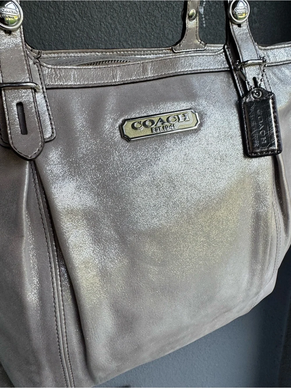 VINTAGE Coach Hampton Laguna metallic bag